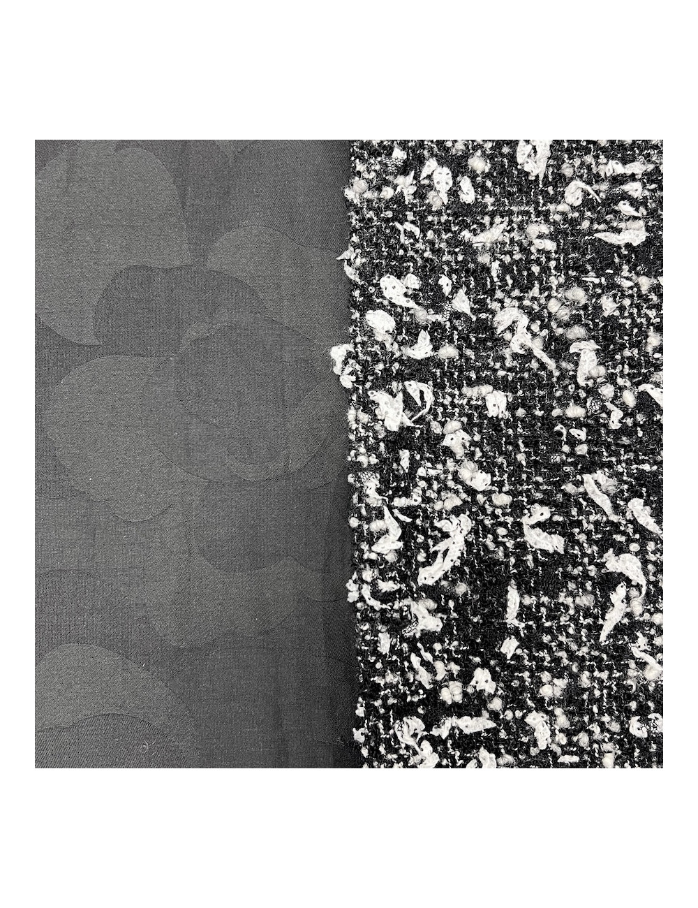 Manteau CHANEL tweed blanc et noir