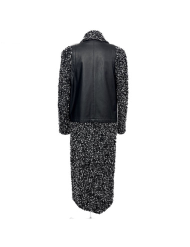 Manteau CHANEL tweed blanc et noir 2