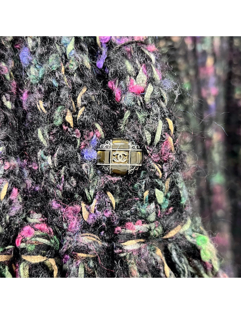 Manteau CHANEL T38 tricot cachemire
