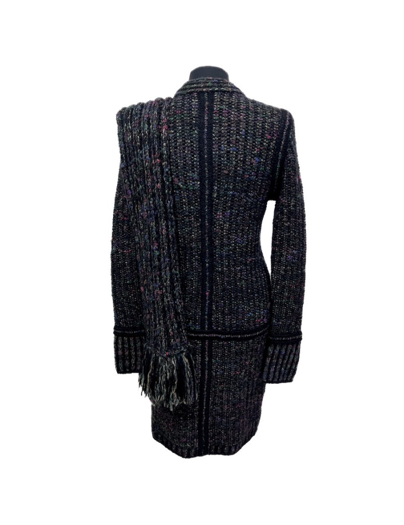 Manteau CHANEL T38 tricot cachemire