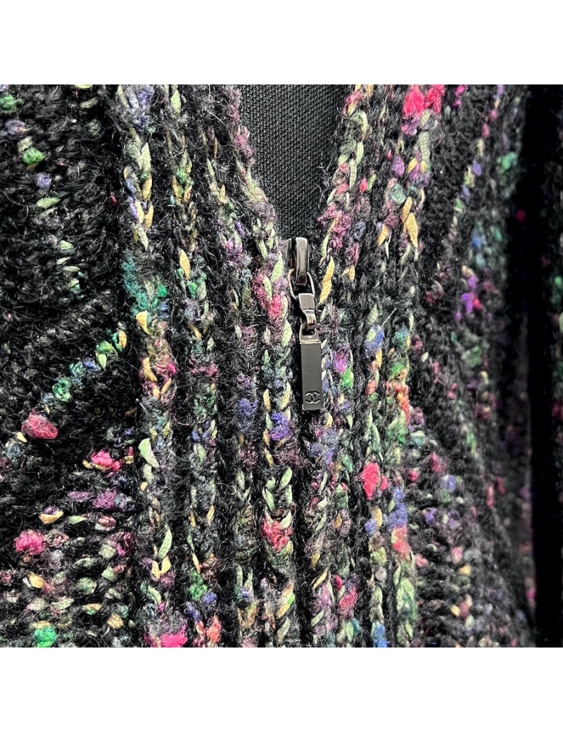 Manteau CHANEL T38 tricot cachemire