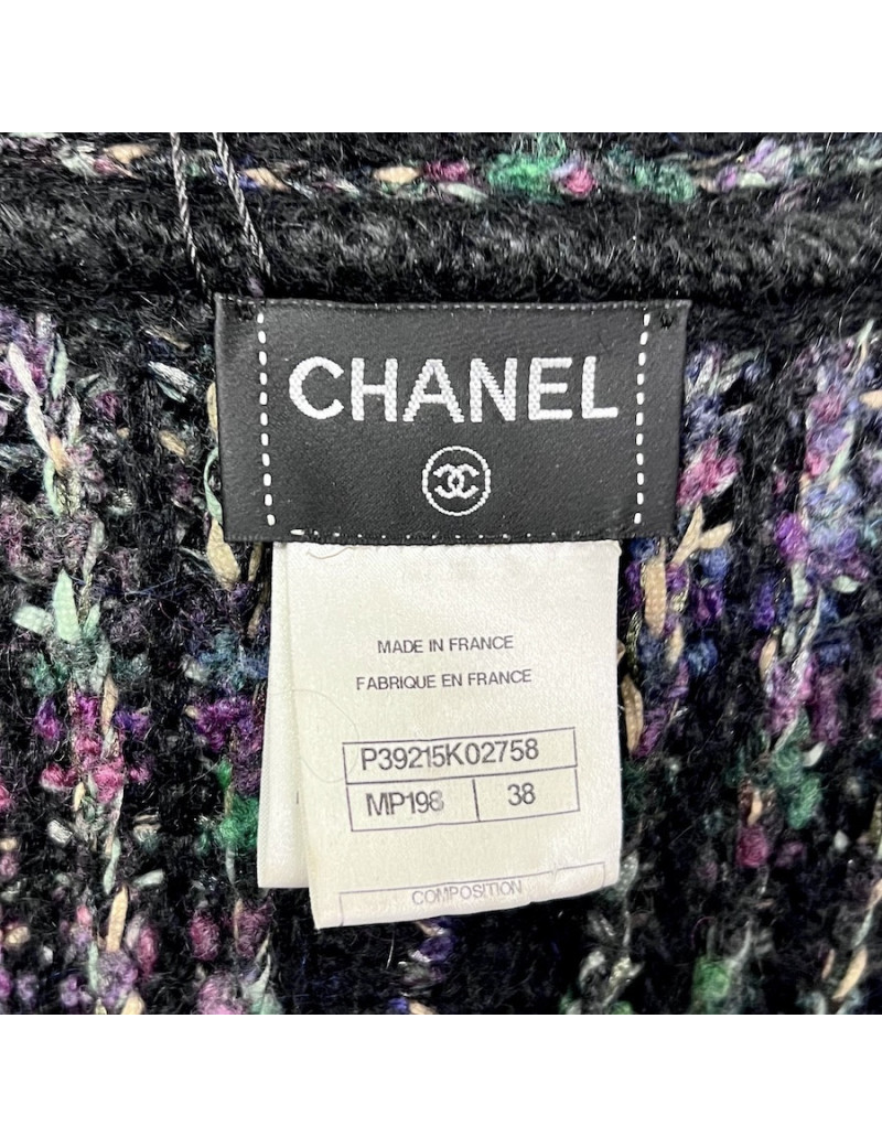 Manteau CHANEL T38 tricot cachemire
