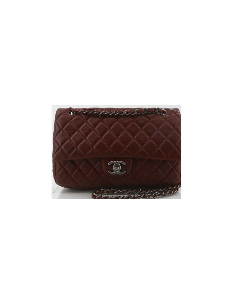 Sac CHANEL bordeaux bijouterie argent mat