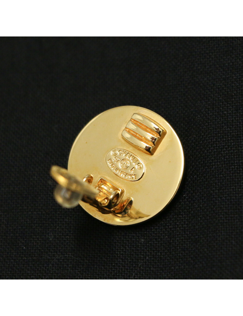 Clips CHANEL ronds CC doré