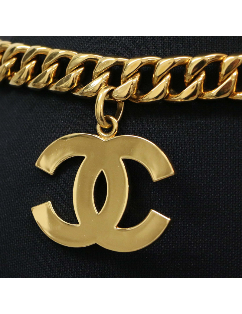 Ceinture CHANEL dorée gros CC