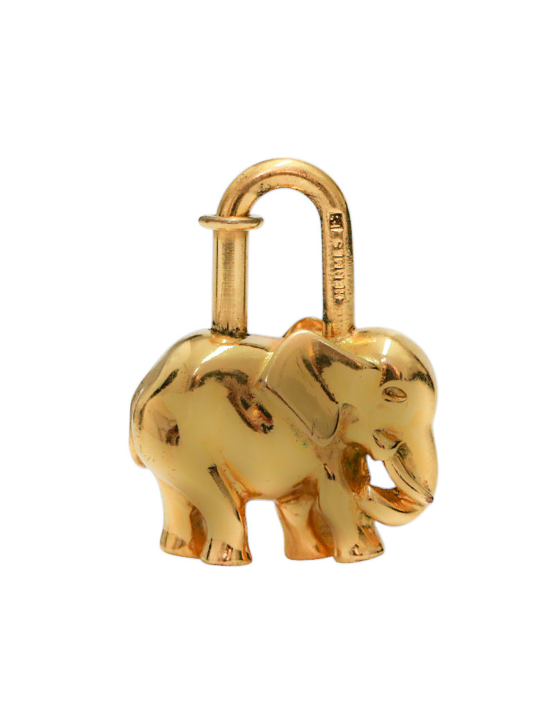 Cadenas éléphant HERMES plaqué or