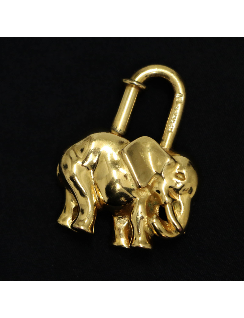 Cadenas éléphant HERMES plaqué or