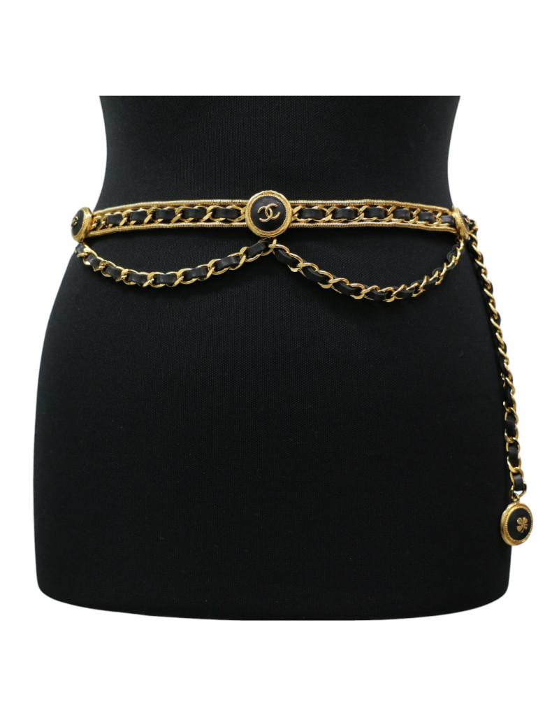Ceinture CHANEL cuir et chaine