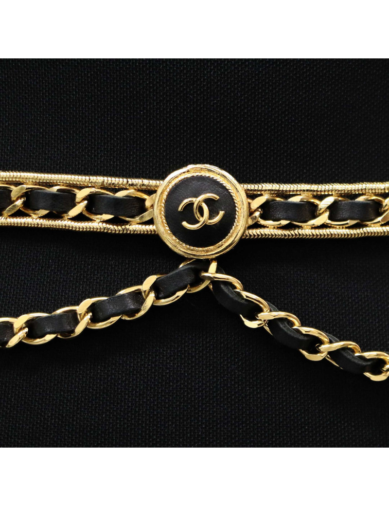 Ceinture CHANEL cuir et chaine