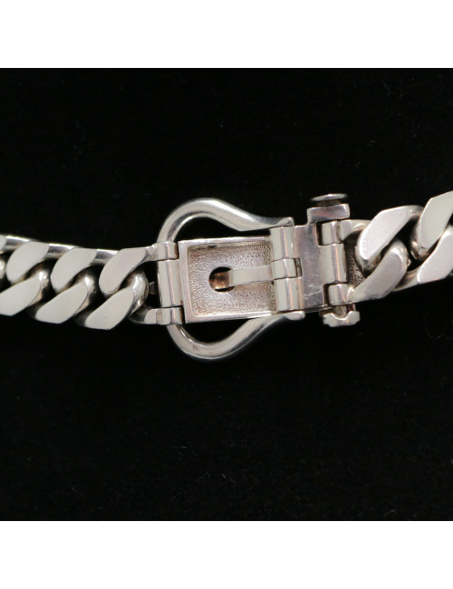 Collier boucle sellier HERMES argent massif