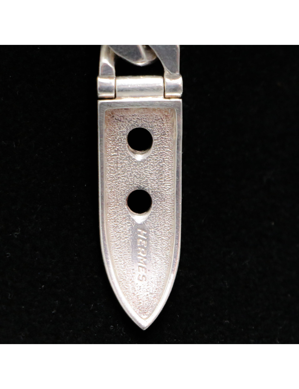 Collier boucle sellier HERMES argent massif