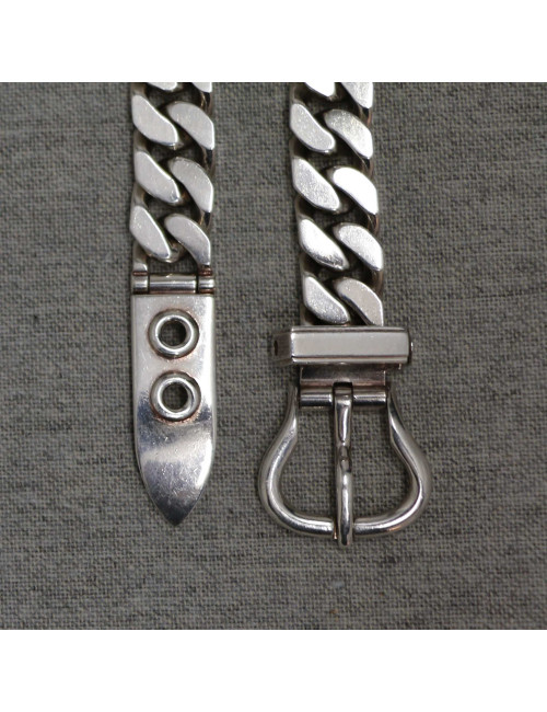 Collier boucle sellier HERMES argent massif