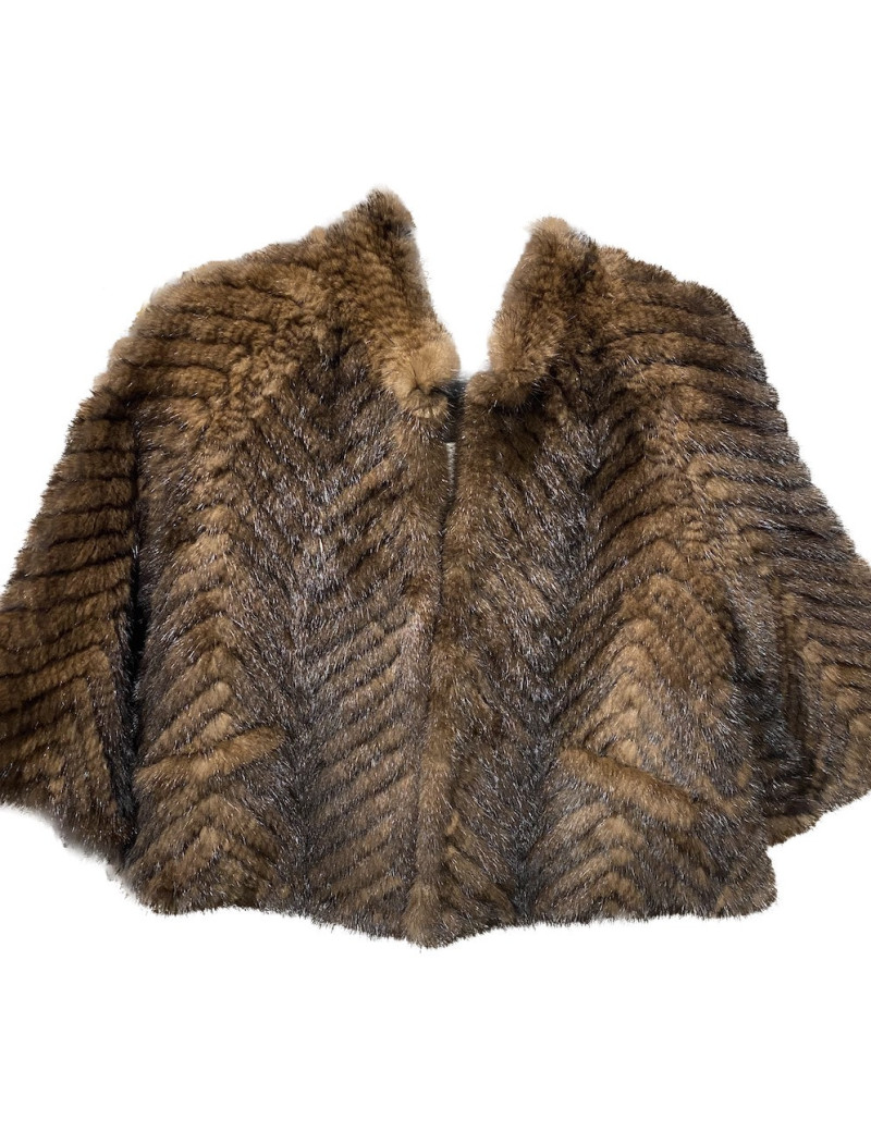 veste courte vison tricoté