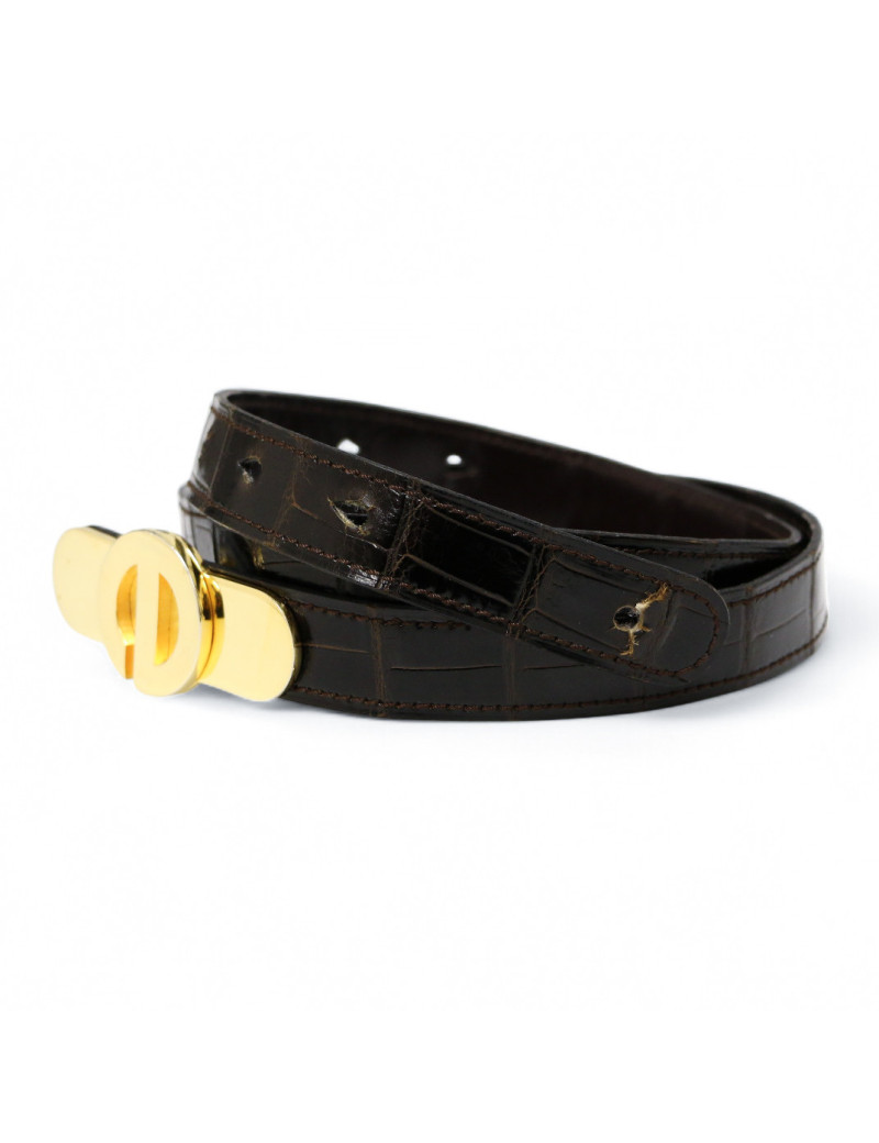 Ceinture CHRISTIAN DIOR Alligator marron
