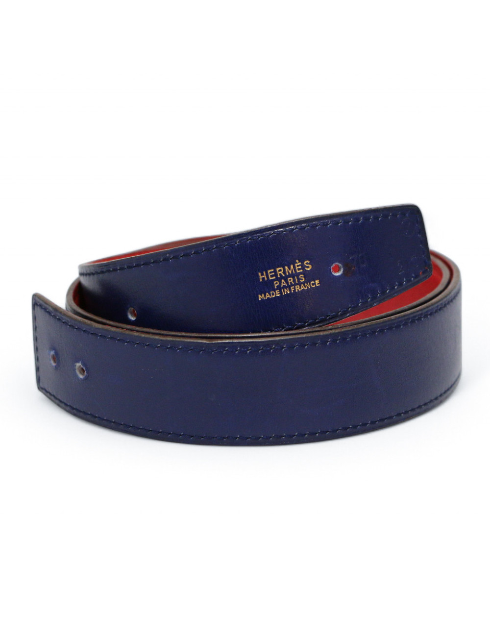 Ceinture HERMES réversible T 75 sans boucle