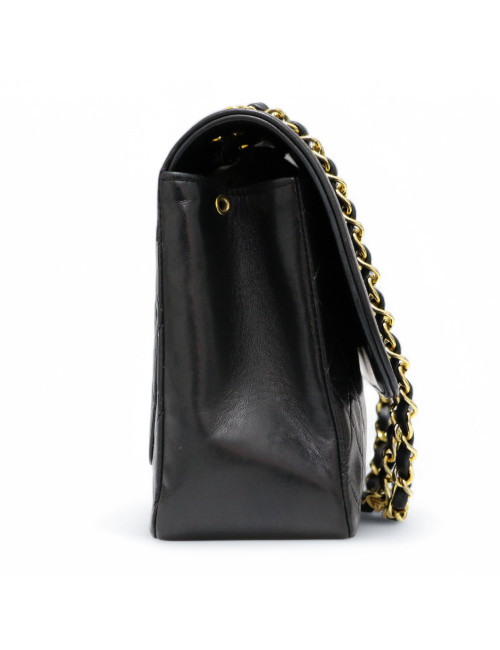 Sac CHANEL noir simple rabat