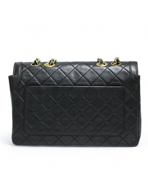Sac CHANEL noir simple rabat