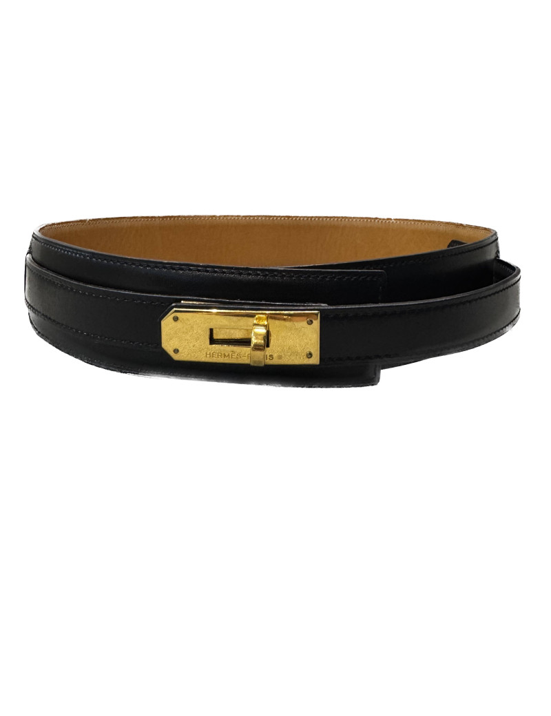 Ceinture HERMES Kelly bo noir Vintage