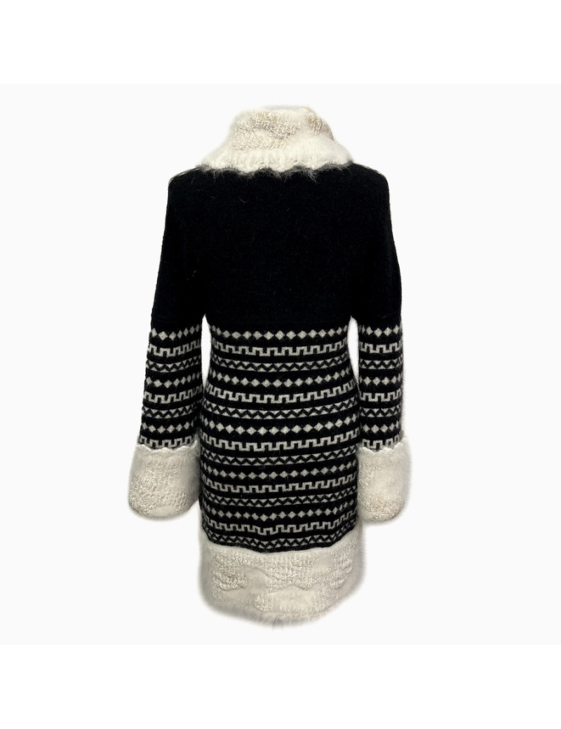 Robe T 38 CHANEL laine imprimé géométrique