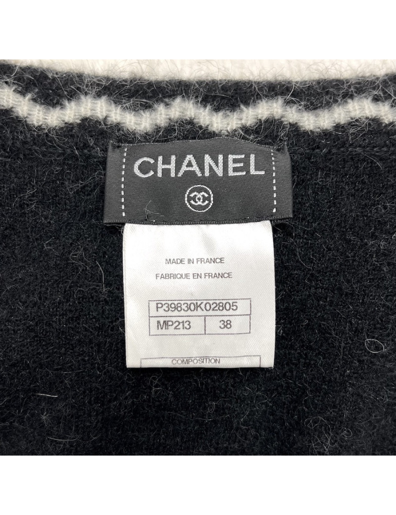 Robe T 38 CHANEL laine imprimé géométrique