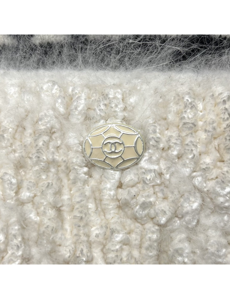 Robe T 38 CHANEL laine imprimé géométrique