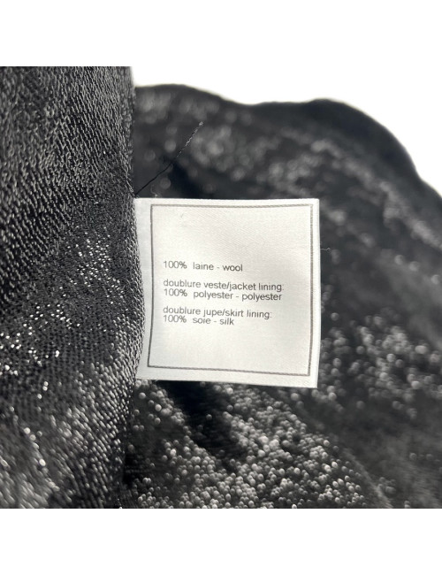 Veste T 42 CHANEL tweed noir
