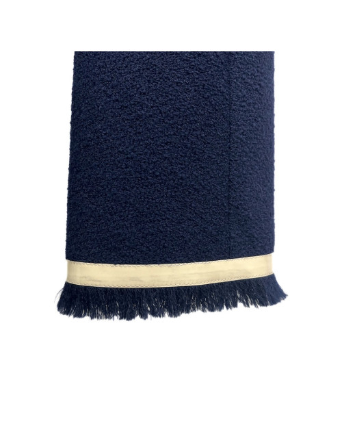 Robe pull T 38 CHANEL laine noire et blanche imprimé géométrique