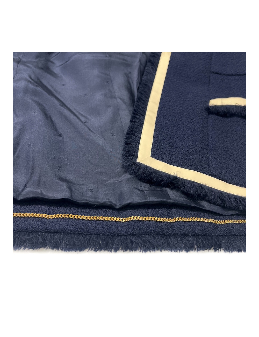 Robe pull T 38 CHANEL laine noire et blanche imprimé géométrique