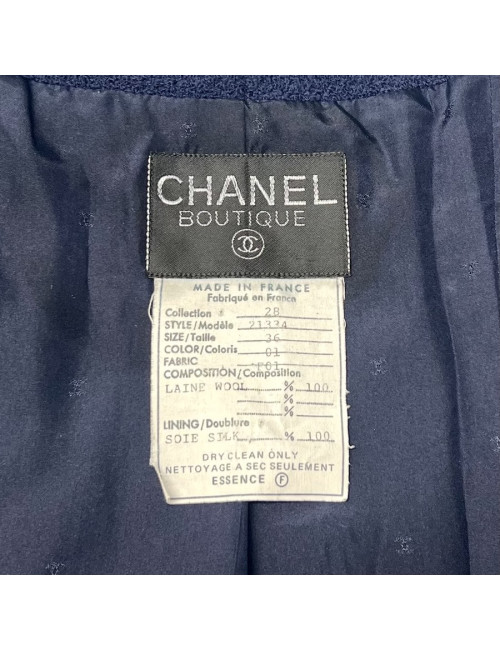 Robe pull T 38 CHANEL laine noire et blanche imprimé géométrique