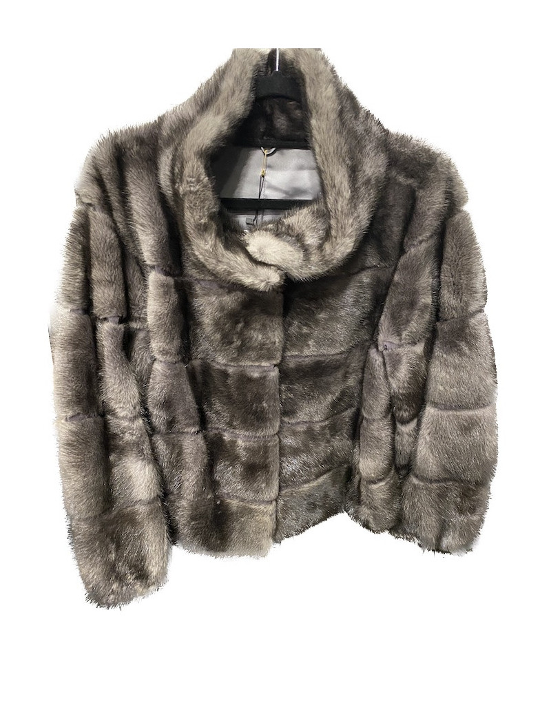 Veste T 44 courte fourrure  grise