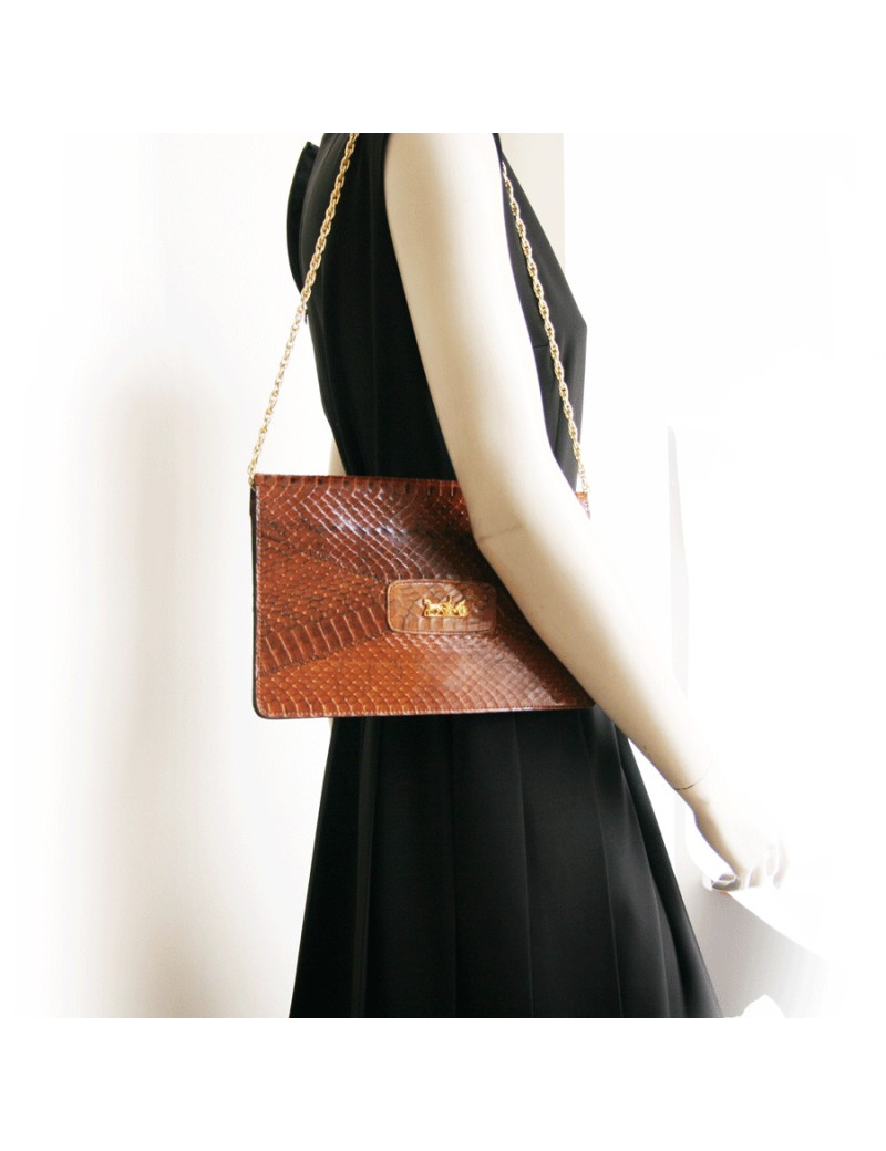 Sac anonyme python marron  vintage