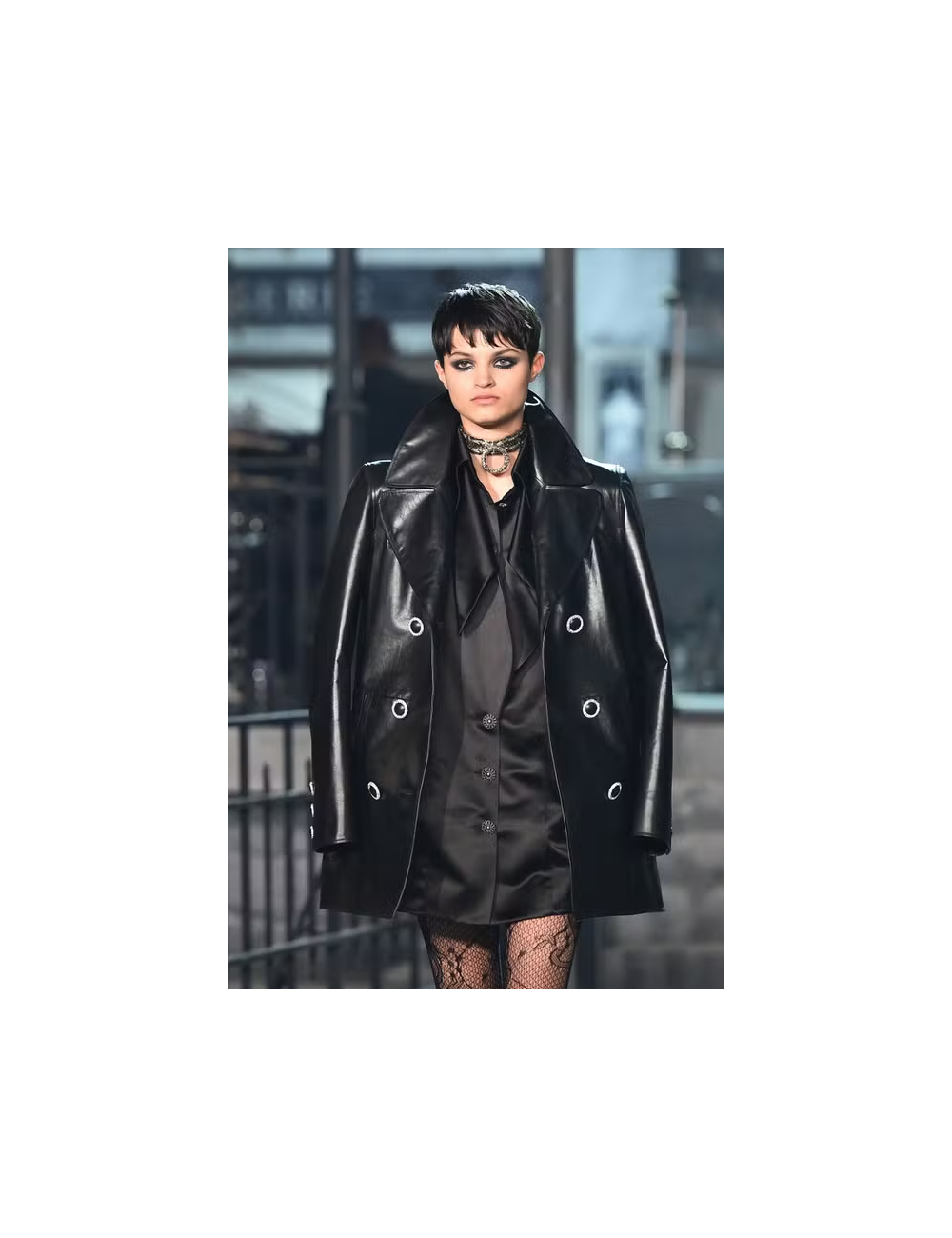 Veste cuir noir CHANEL T38