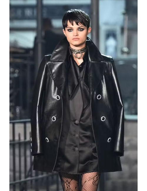 Veste cuir noir CHANEL T38