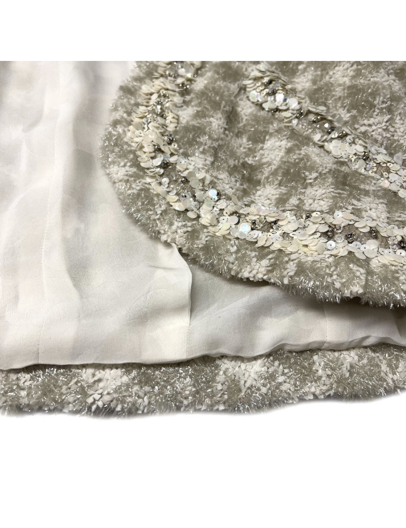 Robe pull T 38 CHANEL laine noire et blanche imprimé géométrique