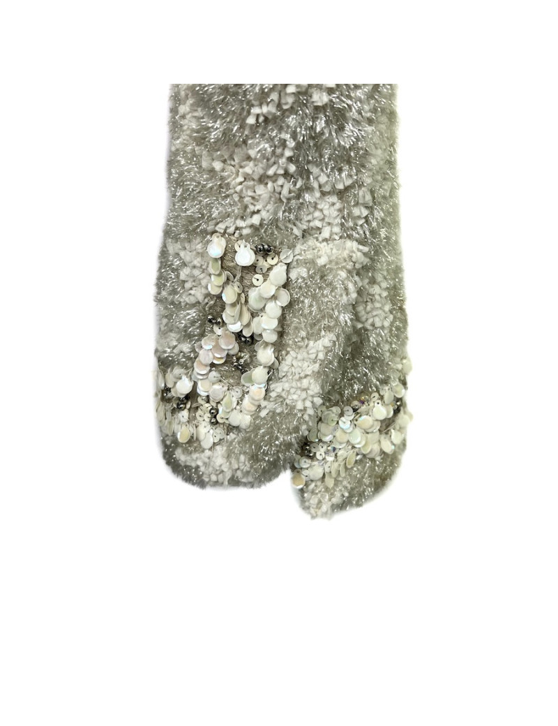 Robe pull T 38 CHANEL laine noire et blanche imprimé géométrique