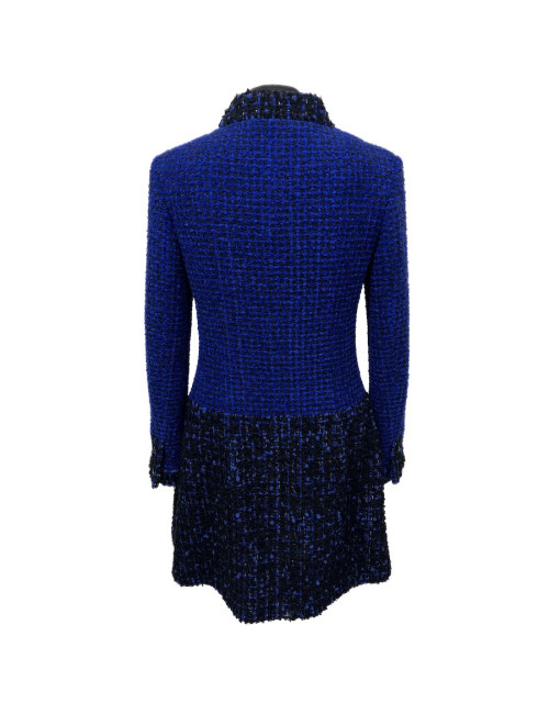 Manteau CHANEL T 36 tweed bleu roi