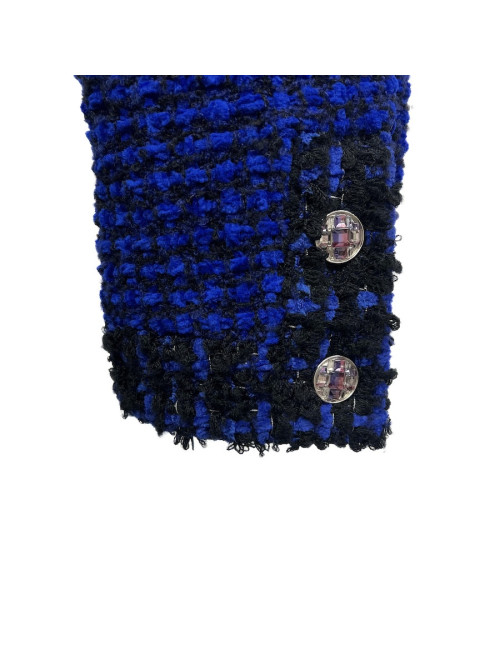 Manteau CHANEL T 36 tweed bleu roi