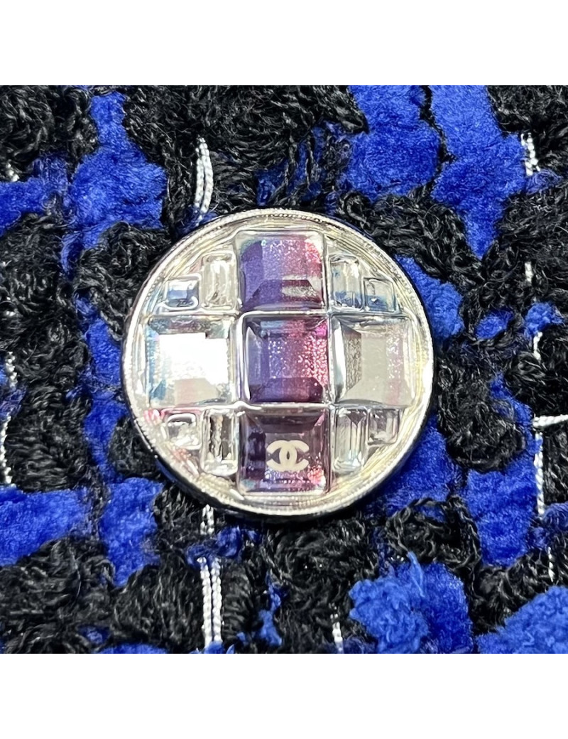 Manteau CHANEL T 36 tweed bleu roi