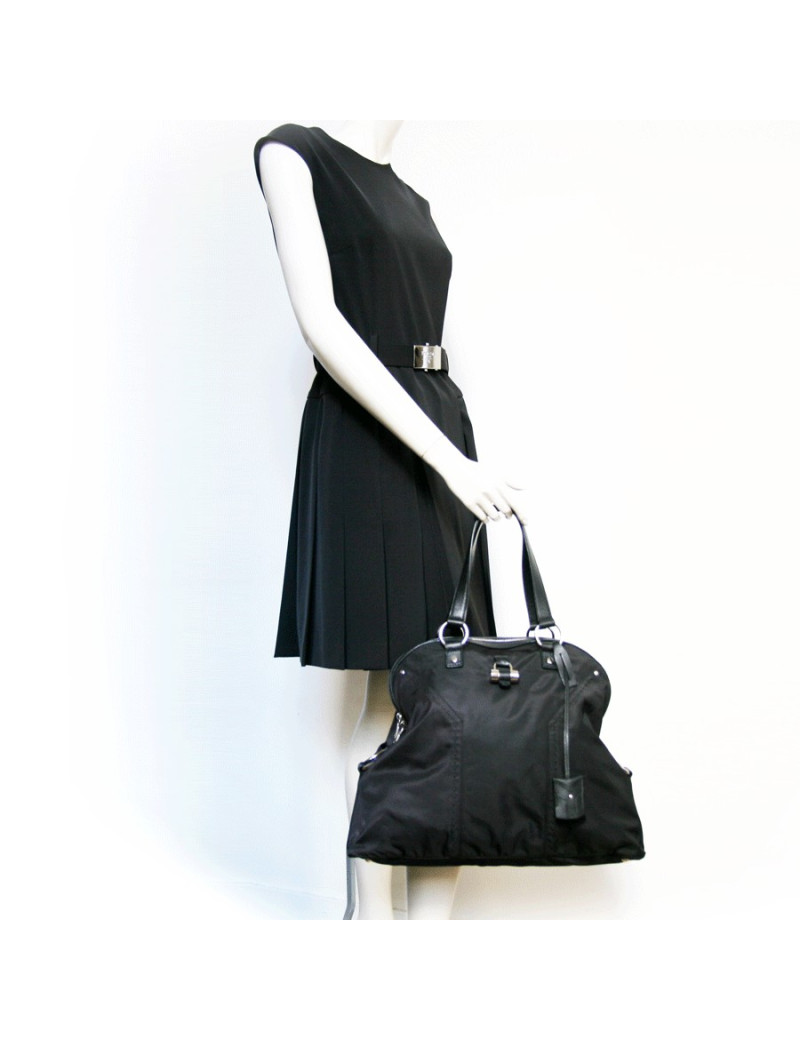 sac TVES SAINT LAURENT Easy en toile noire