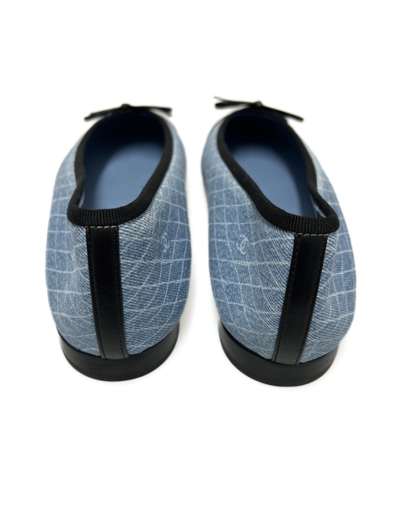 Ballerines CHANEL T 41 denim bleu marine gris foncé