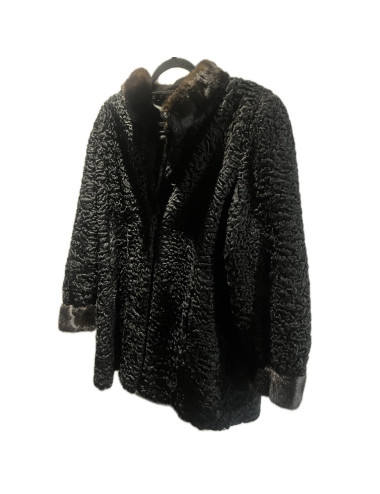 Manteau fourure Astrakan noir