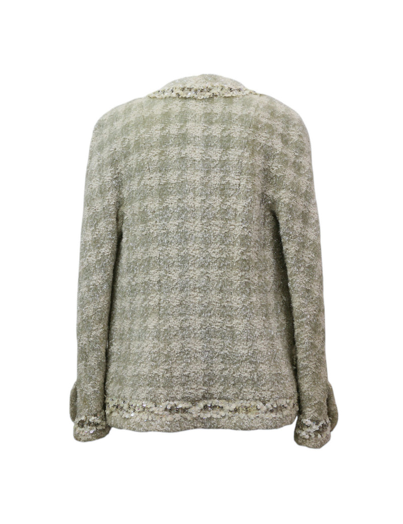 Robe pull T 38 CHANEL laine noire et blanche imprimé géométrique