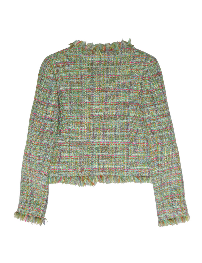 Veste courte tweed vert CHANEL AUtomne 2001