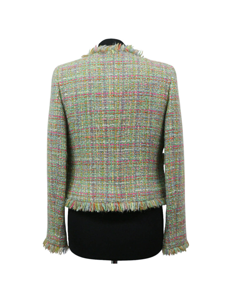 Veste courte tweed vert CHANEL AUtomne 2001