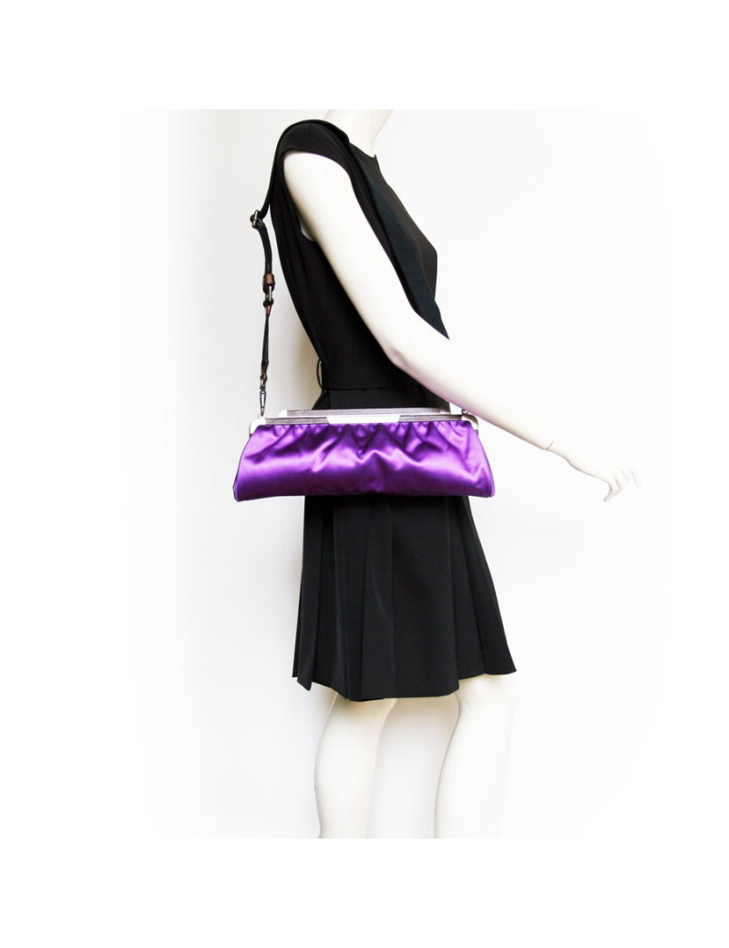 Pochette MARNI en satin violet
