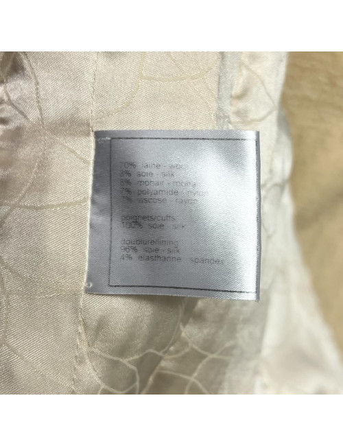 Veste CHANEL T 40 tweed écru fils d'or