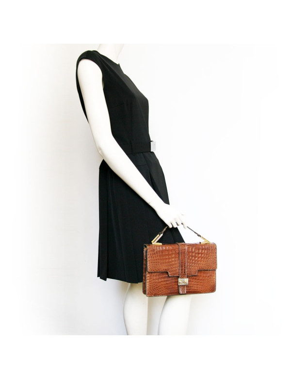 Sac ANONYME en croco marron 2