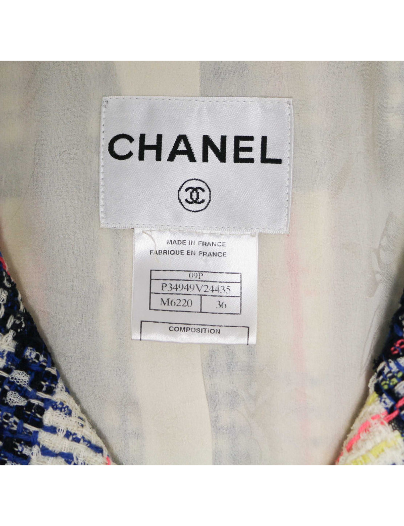Veste CHANEL tweed multicolore