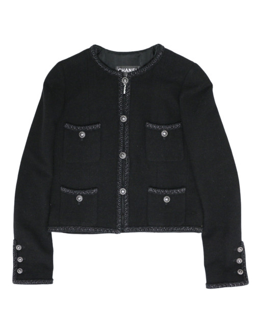 Veste CHANEL T38 tweed noir