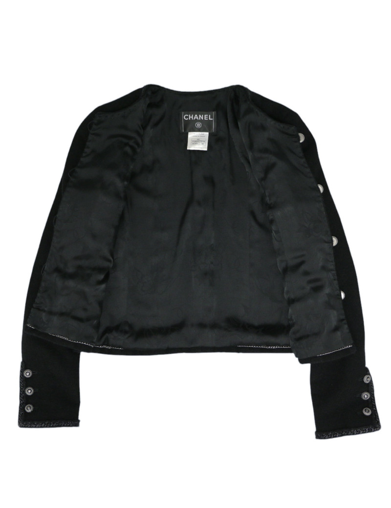 Veste CHANEL T38 tweed noir